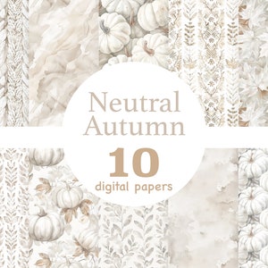 Neutral autumn digital paper, Neutral autumn pattern, Knitted digital paper, Sweater weather paper, white Pumpkin pattern, Cottagecore paper
