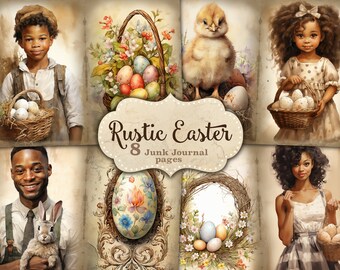 Rustic Easter Junk Journal Kit: Spring Printable Paper (Digital Download)