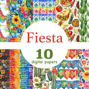 Carte digitali Fiesta, modello senza cuciture Fiesta, modello Cinco de Mayo, modello senza cuciture Messico, documenti digitali messicani, documenti per feste messicane