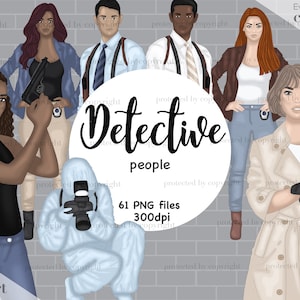détective fille clipart, preuve Crime Clipart, clipart médecin légiste, détective femme clipart, criminologue clipart, Womans Clipart