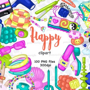 Collection d’images clipart rétro groovy des années 70 80 90, nostalgie Hippie clipart, Fleur, Smiley Clipart pour planificateur, Retour aux années 80, Image des années 90