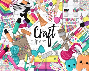 Craft Tools Clipart: Planner Girl, Scrapbook & Home Office (PNG Files)