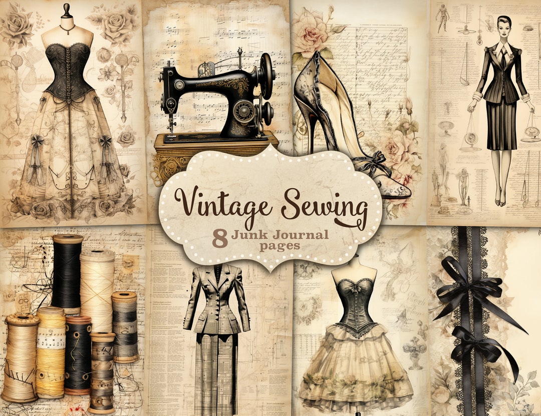 Vintage Sewing Junk Journal Printable: 8 Pages (digital Download) - Etsy