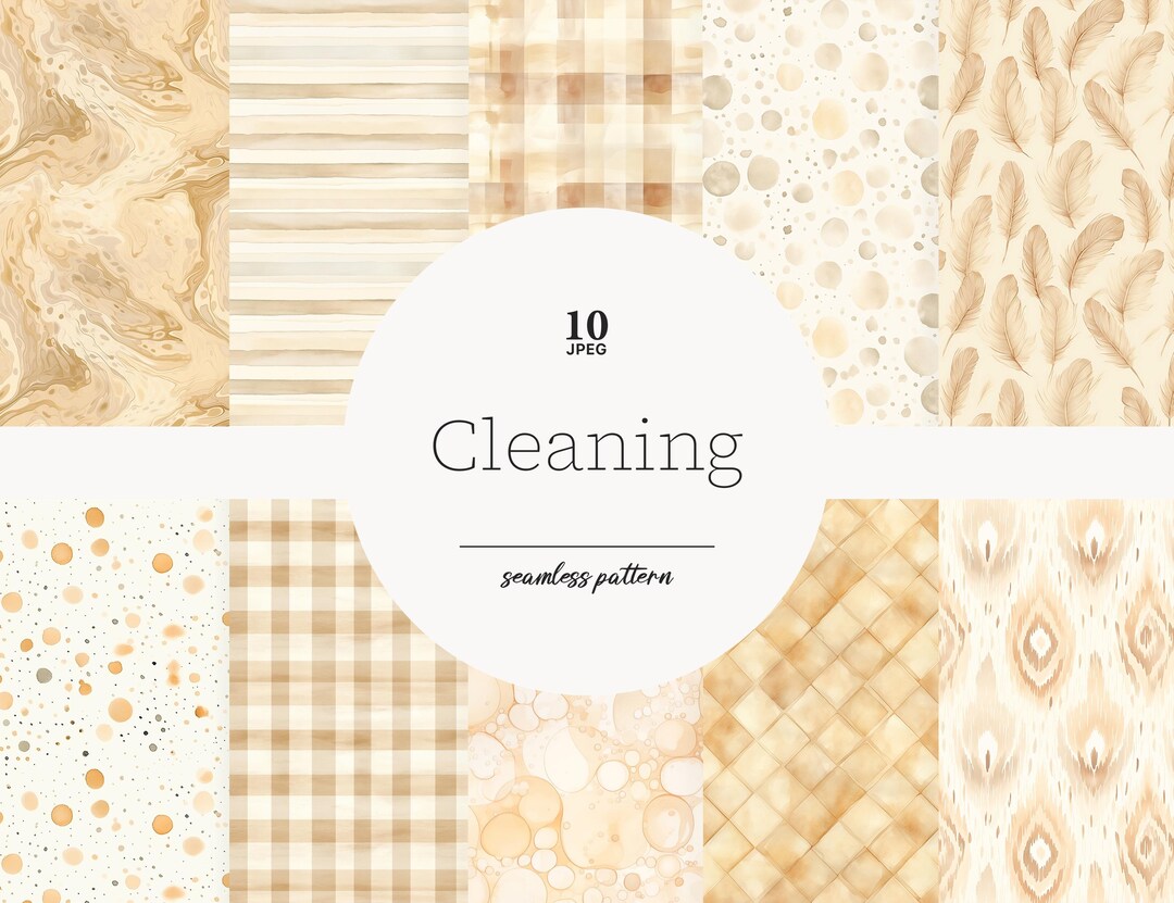 Cleaning Digital Paper, Cleaning Seamless Pattern, Neutral Clean Paper ...