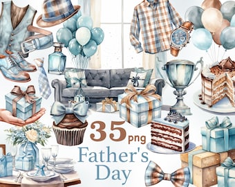 Father's Day Clipart: Dad & Child PNG Graphics (35 Files)
