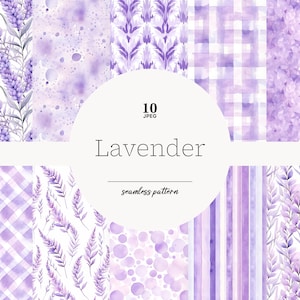 Papel digital lavanda, patrón sin costuras lavanda, papel digital morado, patrón sin costuras lila, papel provenzal, patrón sin costuras provenzal