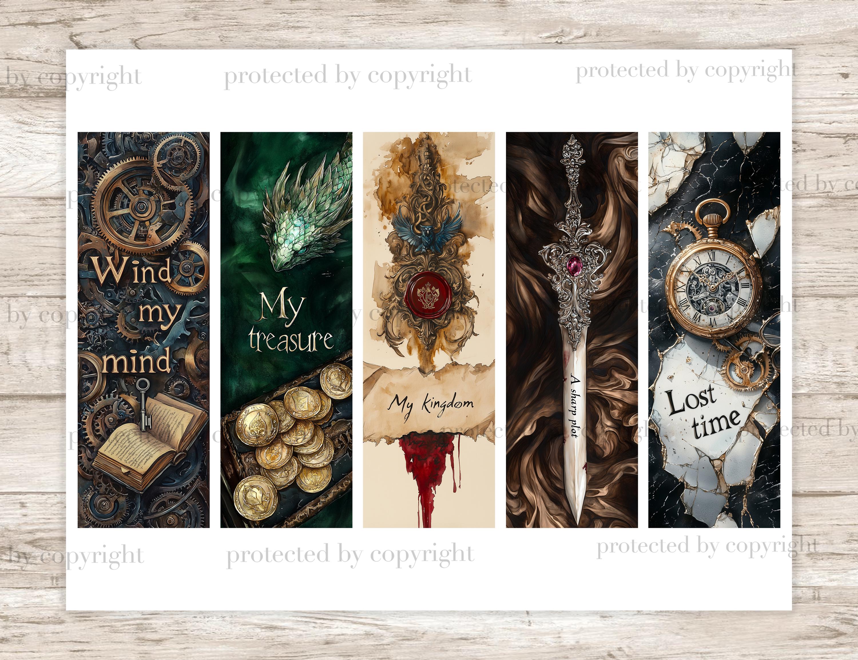 Fantasy Bookmark Examples Fantasy Bookmarks Printable Set for Women Library Bookmark Digital - Etsy
