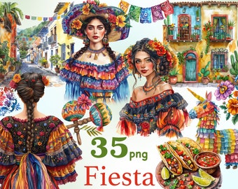 Mexico Clip Art: Cinco de Mayo Fiesta PNG (35 Files)