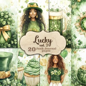 Journal de la Saint-Patrick Journal de la Saint-Patrick Journal de la Saint-Patrick Journal de la malbouffe Shamrock Journal imprimable de la Saint-Patrick pour femme noire à télécharger