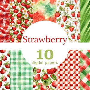 Erdbeer Muster, Erdbeere Muster, Sommer Muster, Sommer Muster, Erdbeere Hintergrund, Beeren Papier