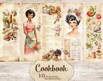 Marcadores de cocina: Arte de cocina vintage, set imprimible (descarga digital)