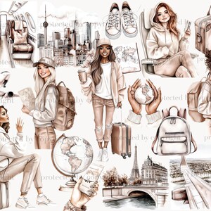 Travel Clipart: Vacation Adventure PNG Graphics (Digital Download) image 4