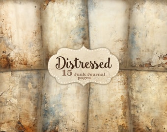 Distressed Junk Journal Pages: Antique Grunge Ephemera (Digital Download)