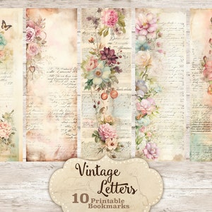 Marcadores de letras vintage, pacote de livros, marcadores para impressão para mulheres, conjunto de marcadores para impressão e corte, download instantâneo de marcadores, marcadores
