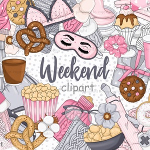 Weekend clipart, Relax clipart, weekend clip art, luie clipart, vrije dag clipart, Pajama party clipart, ochtend clipart, gezellige clipart