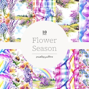 Spring seamless pattern Spring digital paper spring flower pattern colorful spring paper bright spring pattern hello spring pattern Garden