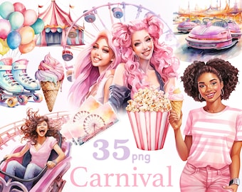 Carnival Clipart: Fair Festival Illustrations (PNG Files)