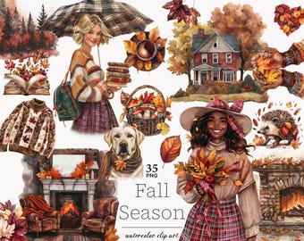 Fall Leaves Clipart: Autumn PNG Graphics (Digital Download)