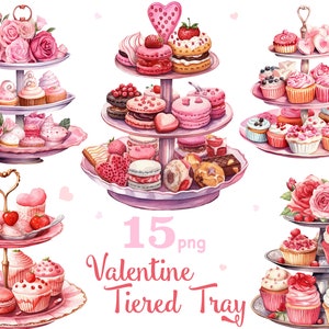 Imágenes prediseñadas de bandeja escalonada del día de San Valentín, ilustración del día de San Valentín, paquete de gráficos encantadores, corazones y rosas png, bandeja romántica escalonada png