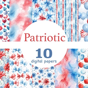 Papier numérique patriotique, modèle sans couture patriotique, papier numérique du 4 juillet, modèle sans couture du 4 juillet, papier numérique du jour de l'indépendance