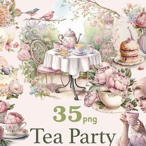 Cute Fantasy Tea Clipart Bundle Dreamy Aesthetic Anime Style