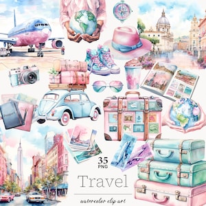 Reise Cliparts, Ticket png, Koffer png, Sommer png, Sommer png, Weltreisecliparts, Reisesommerclipart, Tourist png, Reisekarte