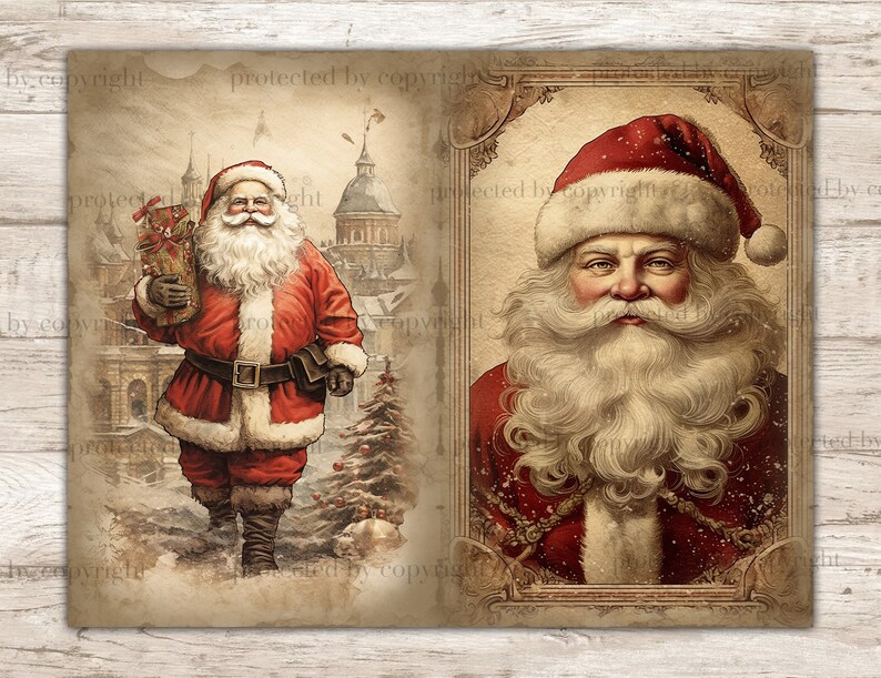 Vintage Christmas Junk Journal Pages: Xmas Ephemera (digital Download ...