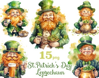 Clipart del folletto di San Patrizio, PNG irlandese (download digitale)