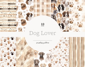 Dog Seamless Pattern: Pets Digital Paper (Digital Download)