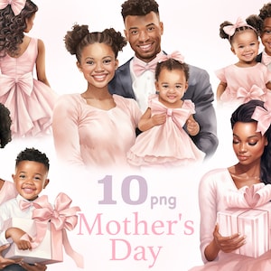 Moederdag illustraties, zwarte moeder clipart, zwarte moeder png, zwarte moeder en baby png, zwarte moeder en kind clipart, Afro-Amerikaanse moeder png