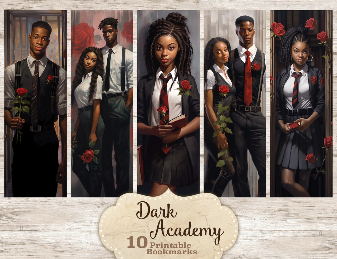 Dark Academy Bookmarks, Printable Bookmarks for Black Women, Printable ...
