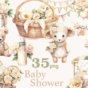 Aquarel pasgeboren baby clipart, kinderkamer clipart, baby decor illustraties, verjaardag uitnodiging clipart, neutrale kwekerij clipart png