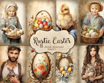 Rustic Easter Junk Journal Kit: Vintage Spring Collage (Digital Download)