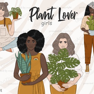 clipart de garota amante de plantas, clipart de garota de jardinagem, clipart de jardim, clipart de garota segurando planta, clipart de jardinagem de plantas, clipart de garota de planta