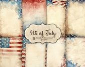 4th of July Junk Journal Pages: American Flag Ephemera (Digital Download)