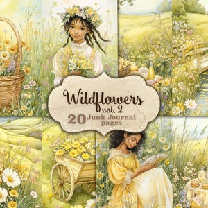Summer Junk Journal, Spring Junk Journal, Meadow Junk Journal, Daisy Junk Journal, botanische pagina's, Nature Junk Journal, digitale download
