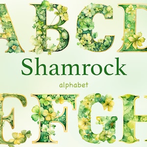 Imágenes prediseñadas del Día de San Patricio, png del Día de San Patricio, alfabeto del Día de San Patricio, letras del Día de San Patricio, alfabeto irlandés, letras irlandesas png