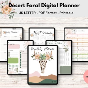 Trendy Western Digital Planner - PDF Download- Monthly Budget Sheet -Weight loss Tracker- Printable or download to Goodnotes