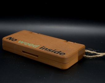 No Weed Box braun, glatte Oberfläche, Gelenktasche, Ganja, 3D-Druck Kifferzubehör, Transportbox für Zigaretten, Cannabis, Weed Box