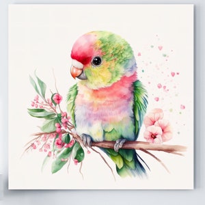 Parrot Wall Art Parrot Digita Art Parrot Art Printable Baby Parrot Art Parrot Sublimation Designs Parrot Painting  T-shirt