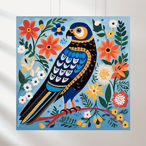 Falke Ukrainische Kunst Malerische Vögel der Ukraine Ukrainische Petrikow Kunst 5er Set