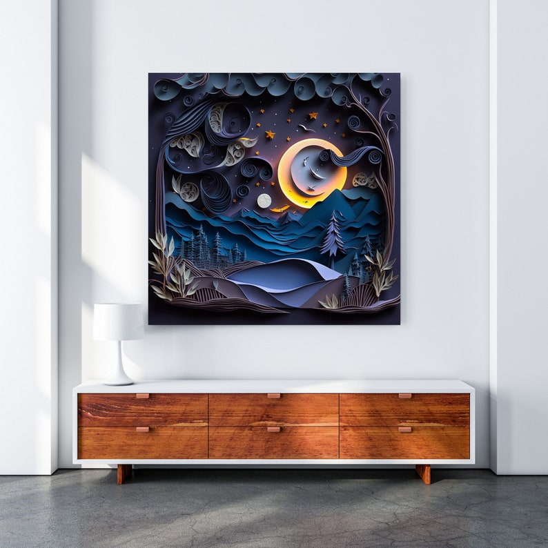Quilling Art Printable Quilling Night Sky Bedroom Wall Art Night Sky
