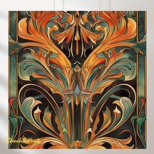 Art Nouveau Flower Prints: William Morris Style Botanical Art (Digital Download)