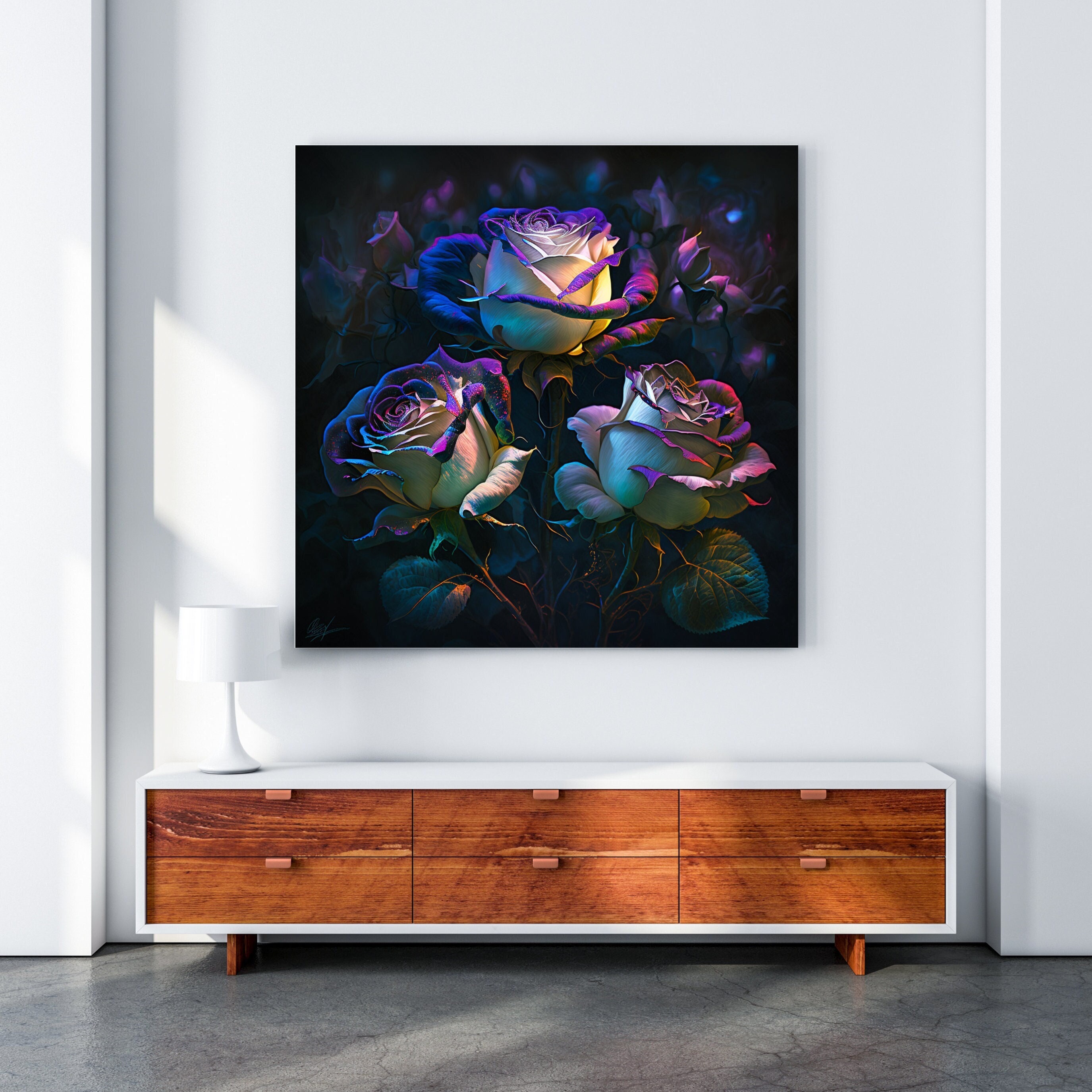 Flowers Lilac Roses Rose Painting Flower Painting Flower Etsy
