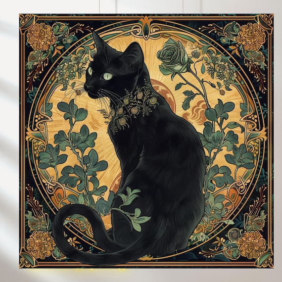 ウィリアム・モリス作、アール・ヌーヴォー様式の猫5体セット - Etsy 日本