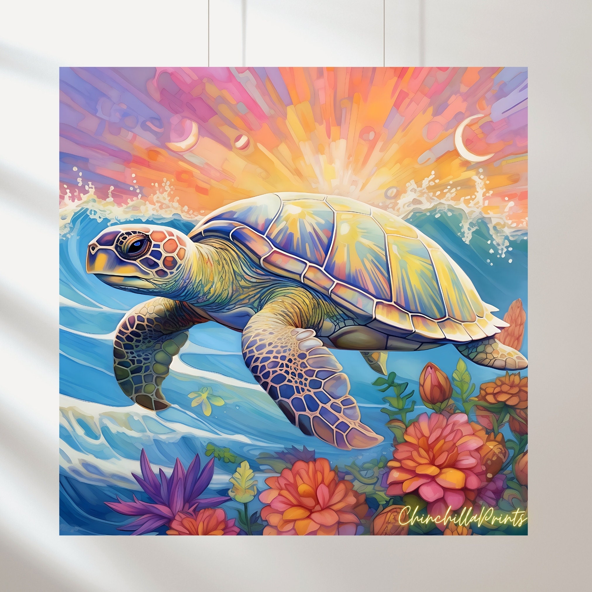 5D Diamond Painting Surfing Turtle Kit