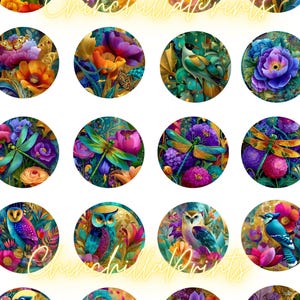 45mm 30mm 25mm 30x40 Art Deco Art Nouveau Printable Images Round Cabochons Collage Sheet