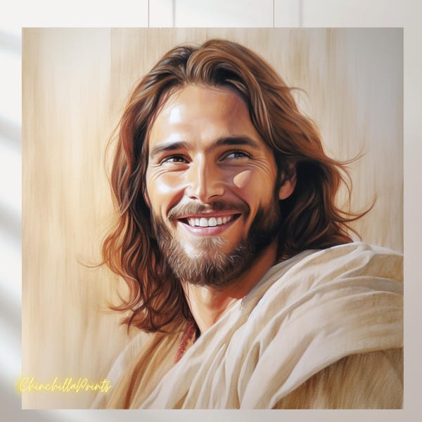 Conjunto de 5 Jesús, Cristo Riendo, Jesús Acuarela, El Abrazo de Cristo