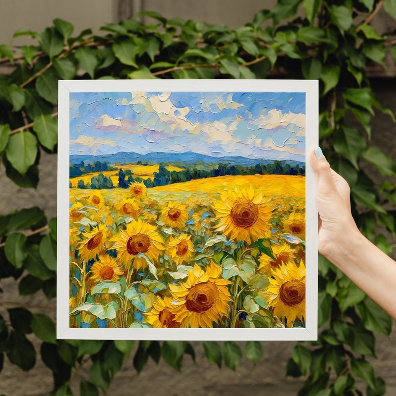 Sunflower Field Art Print Sunflowers Art Sunflowers Etsy