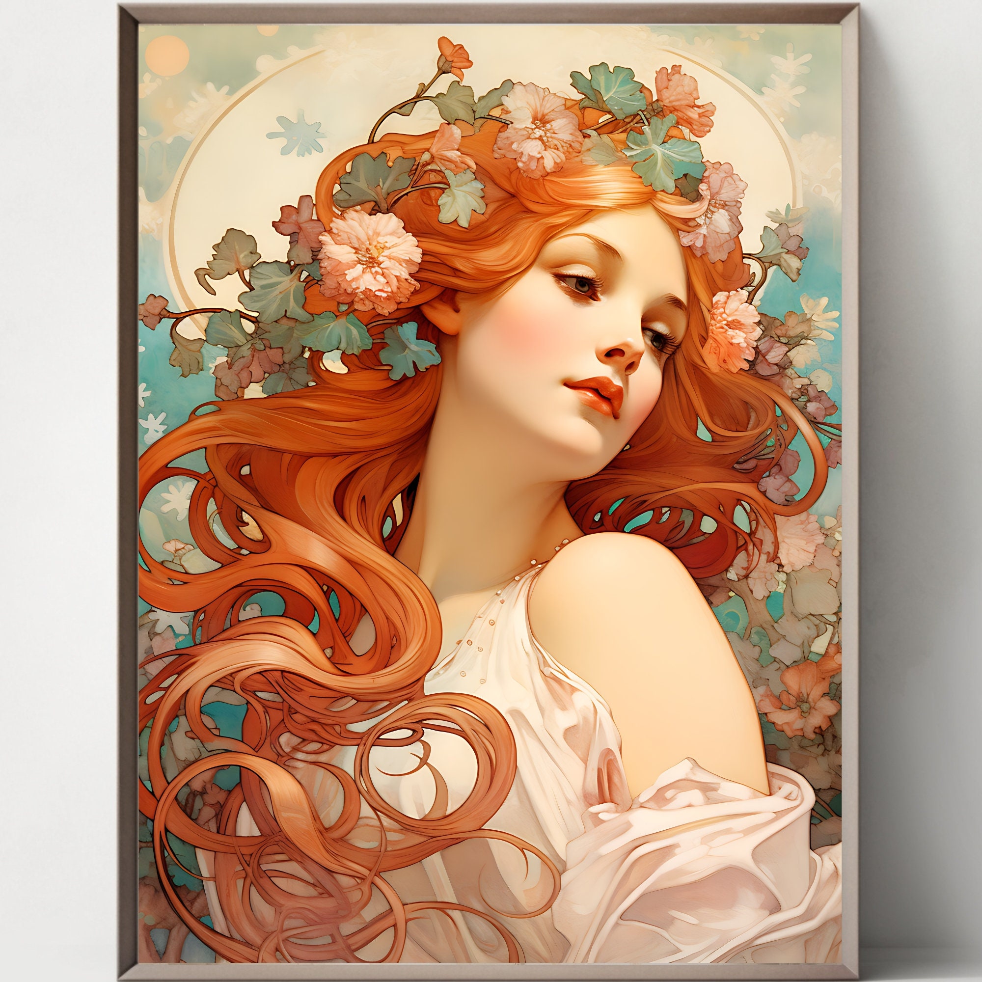 アール・ヌーヴォー女性ポスターセット：アルフォンス・ミュシャ風